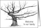 Welcome To Our Family Blended Family, Drawing of Tree, Step-Children card