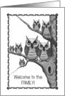 Welcome To The Family Blended Family Owls In A Tree Step-Children card