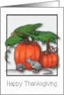 Happy Thanksgiving, Religious with Mice and Pumpkins Illustration card