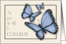 Coronavirus Off To College, Blue Butterflies Flitting Away card