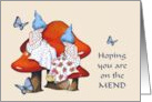 Get Well Hoping You Are On The Mend with Gnomes Sewing card