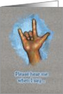 I Love You With Sign Language Finger Spelling Hand in Pastel card