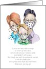 Coronavirus Encouragement Keep Smiling Family Wearing Masks Poem card