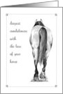 Condolences Sympathy Loss of Horse Drawing of Horse Walking Away card
