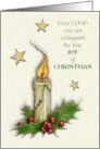 Covid Christmas Religious with Flaming Candle And Stars True Joy card