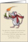 Covid Christmas With Mouse and Flaming Candle Illustration card