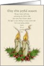 Christmas Religious with Two Flaming Candles and Christ Child Poem card