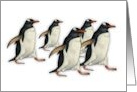 Any Occasion Blank Inside Group of Cute Penguins Walking Together card