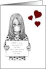 COVID Happy Valentine’s Day Woman with Mask Deep Love For You card