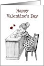 Happy Valentine’s Day Little Girl Making a Pie General Valentine card