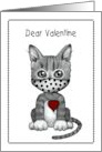 COVID Valentine for Kids with Kitten Wearing Mask Purrfect For Me card