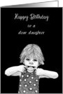 Happy Birthday To Grown Daughter Little Girl Pulling Faces Humor card