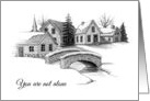 Get Well You Are Not Alone Religious Winter Village Church Steeple card