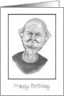 Happy Birthday Humor For Male Getting Older Aging Pencil Drawing card