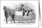 Any Occasion Blank Inside Pencil Drawing of Horse and Carriage card