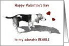 Happy Valentine’s Day to My Beagle with Drawing of Dog and Shadow card