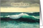 Religious Encouragement Praying For You Seascape with Crashing Wave card