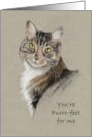 Love with Drawing of Cat You’re Purrr fect for me card