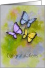 General Congratulations with Artwork of Three Colorful Butterflies card