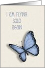 Relationship Breakup Flying Solo Again with Blue Butterflies card