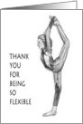 Thank You General Thanks For Being So Flexible with Drawing of Gymnast card