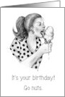 Birthday General Humor with Woman Slurping Dripping Ice Cream card