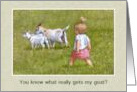 Belated Happy Birthday Gets My Goat To Forget Little Girl Chasing Goat card