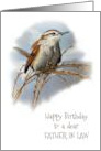 Happy Birthday To a Dear Father in Law with Illustration of Wren Bird card