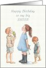 Happy Birthday To Big Sister From Brother Illustration of Kids card