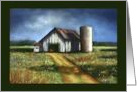 Any Occasion Blank Inside with White Barn Silo and Dramatic Sunlight card