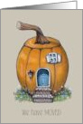 Moving Announcement with Cute Pumpkin House Art Illustration card
