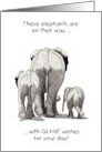 General Congratulations with Elephants Giant Wishes Pencil Drawing card