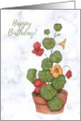 General Happy Birthday with Nasturtium Plant Flowers Illustration card