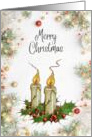 General Merry Christmas with Flaming Candles and Decorations card