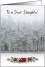 Missing You Estranged Daughter with Wintry Scene and Ladybugs card
