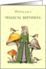 Birthday for Girl or Woman Magical Birthday Toadstools and Birds card