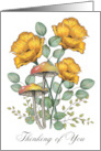 Thinking of You General Botanical Art with Poppies Mushrooms Leaves card