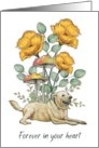 Sympathy with Loss of Dog Illustration of Flowers and Mushrooms card