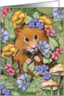 Any Occasion Blank Inside with Cute Hamster in Flower Garden card