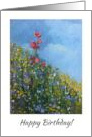 Happy Birthday General with Painting of Wild Flowers card