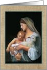 Christmas Religious With Madonna And Child Lamb of God Painting card