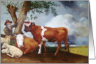 Old Dutch Painting Paulus Potter Red Steer Farm Animals Blank Inside card
