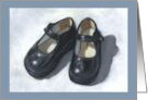 Pastel Painting of Small Girls’ Shoes, Mary Janes Blank Inside card