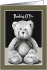 Thinking Of You General with Cute Teddy Bear Plaid Bow Tie Tiny Dots card