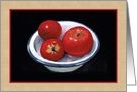 Painting of Red Apples in Old-Fashioned Enamel Dish, Blank Inside card