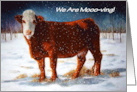 Moving Announcement With Beef Cow We Are Mooo-ving Painting card