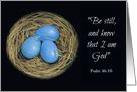 Religious, Any Occasion, Know That I Am God, Robin Eggs in Nest, Art card