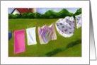 Laundry On The Line: Oil Pastel Art Blank Inside, Wash Day card