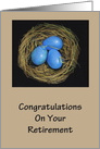 Congratulations on Retirement: Nest Egg: Bird’s Nest Artwork card