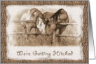 We’re Getting Hitched Western Wedding Invitation Horse Lovers Art card